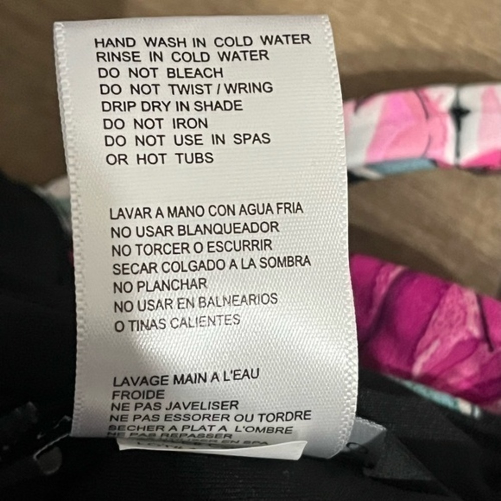 Carmen Marc Valvo Tankini Top Pink Floral Ruched Tie Side Corded Hem $110 C2H268 - Picture 11 of 16